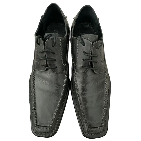 NEW Kenneth Cole “On The Scene”MENS BLACK LEATHER LACE OXFORDS SQUARE TOE  SZ 7 main image 6